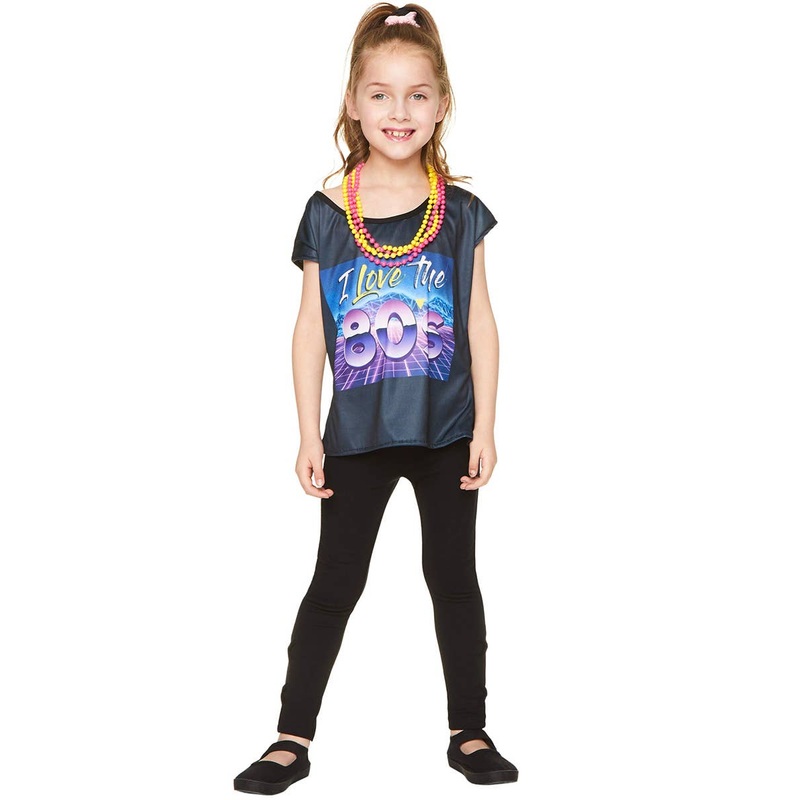 I Love the 80s Girls Black Costume Shirt