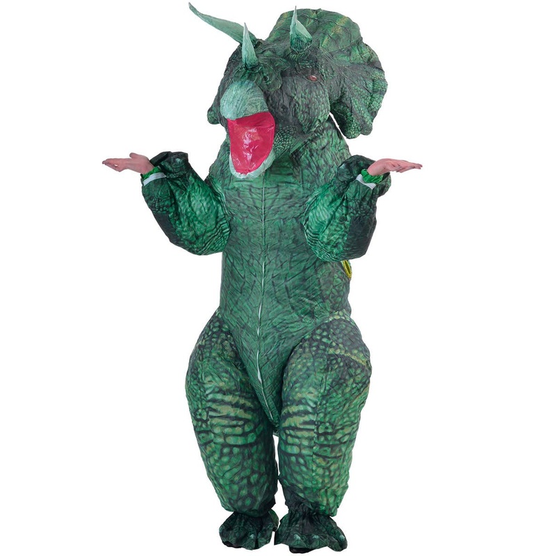 Inflatable Green Triceratops Adults Dinosaur Costume