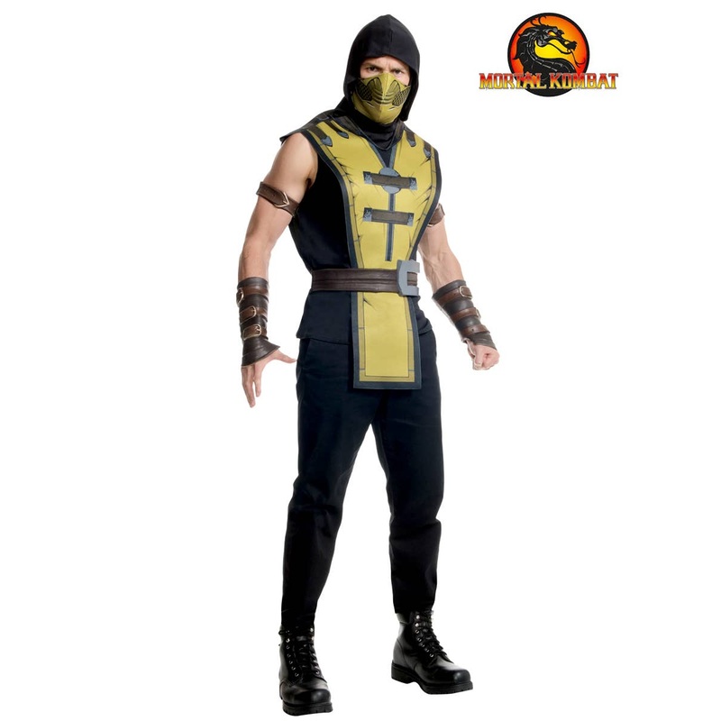 Mortal Kombat Scorpion Mens Gaming Character Costume