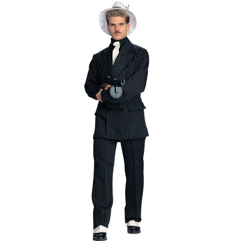 Pinstriped Mens 1920s Gangster Dress Up Costume