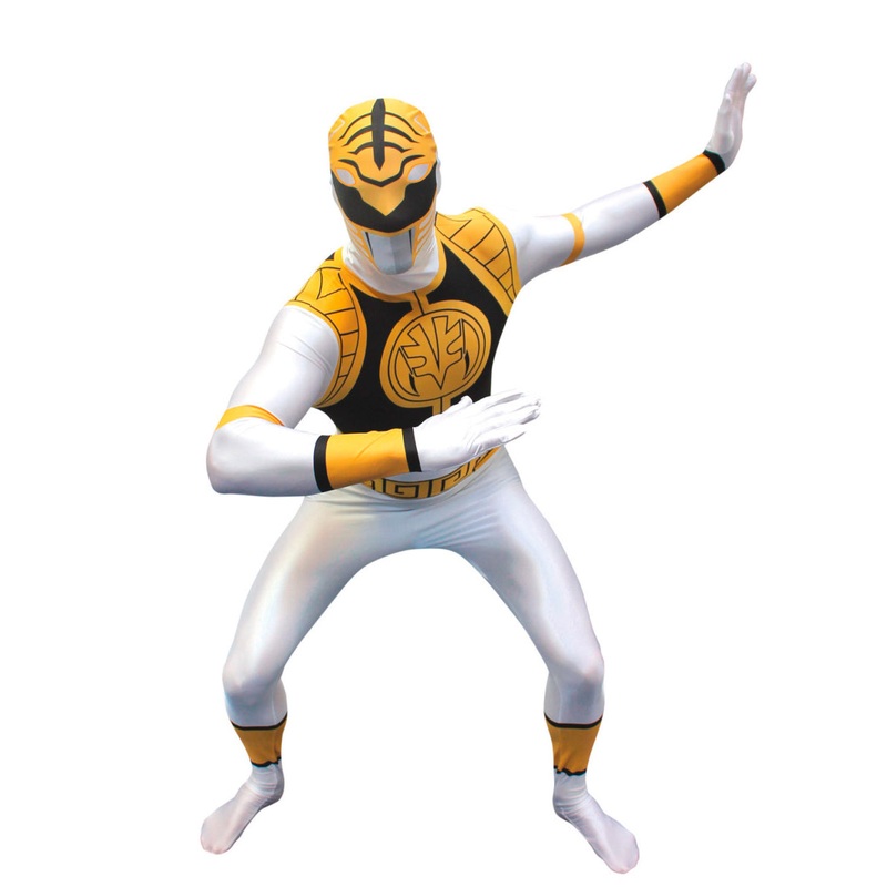 Plus Size White Power Ranger Mens Morphsuit Costume