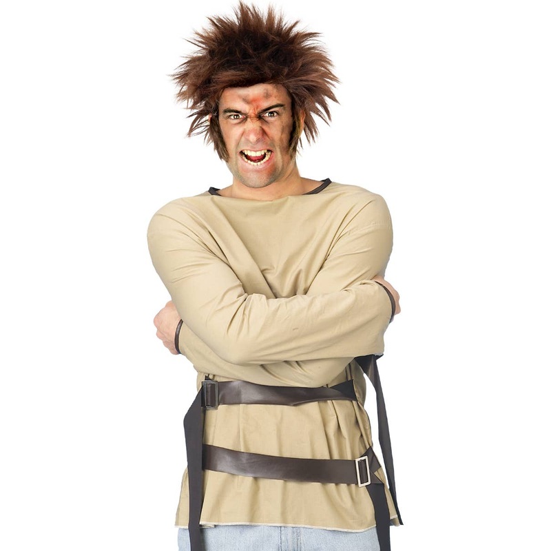 Restrained Mens Beige Strait Jacket Halloween Costume