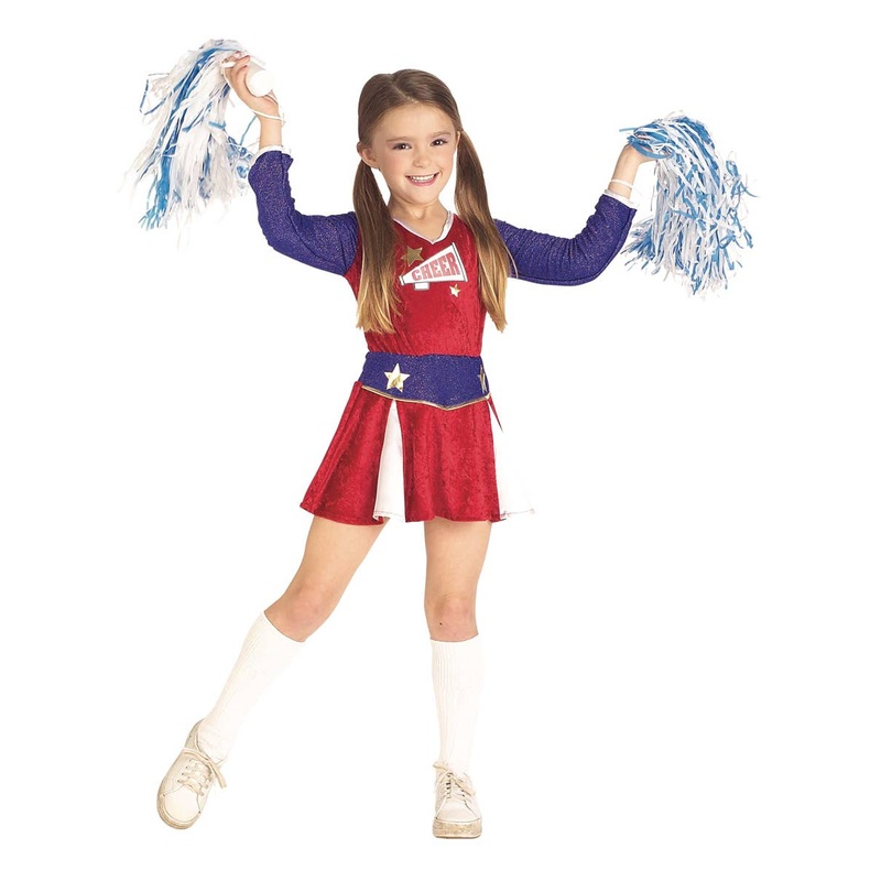 Retro Cheerleader Girls Dress Up Costume