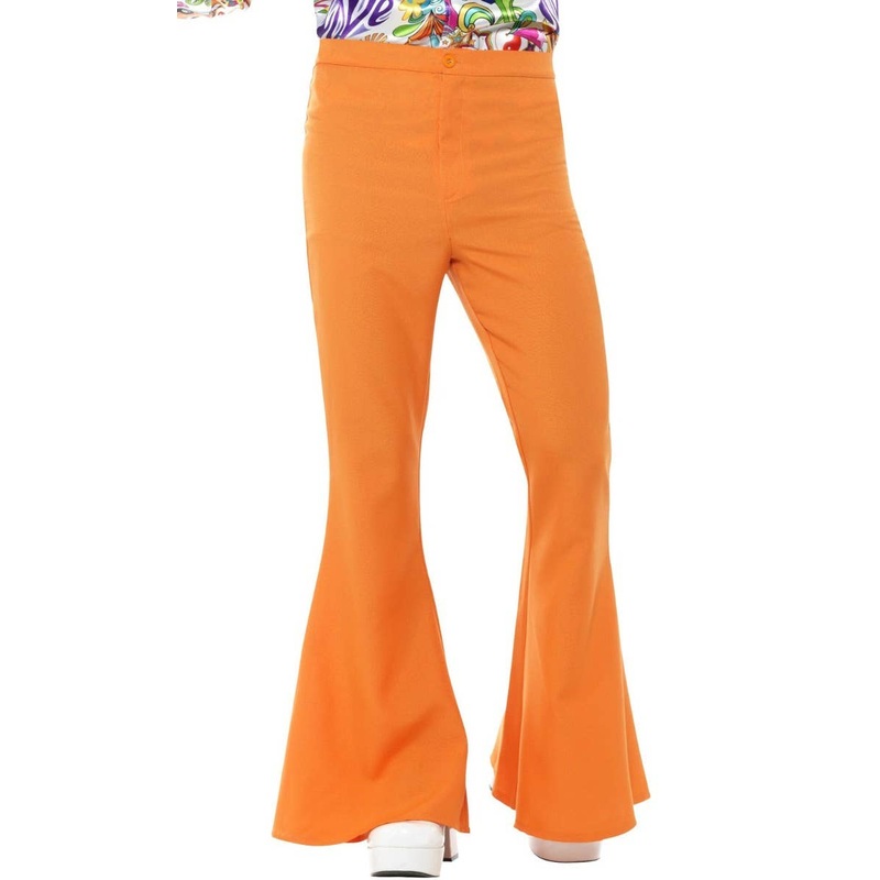 Retro Orange Mens Flared 70s Costume Trousers