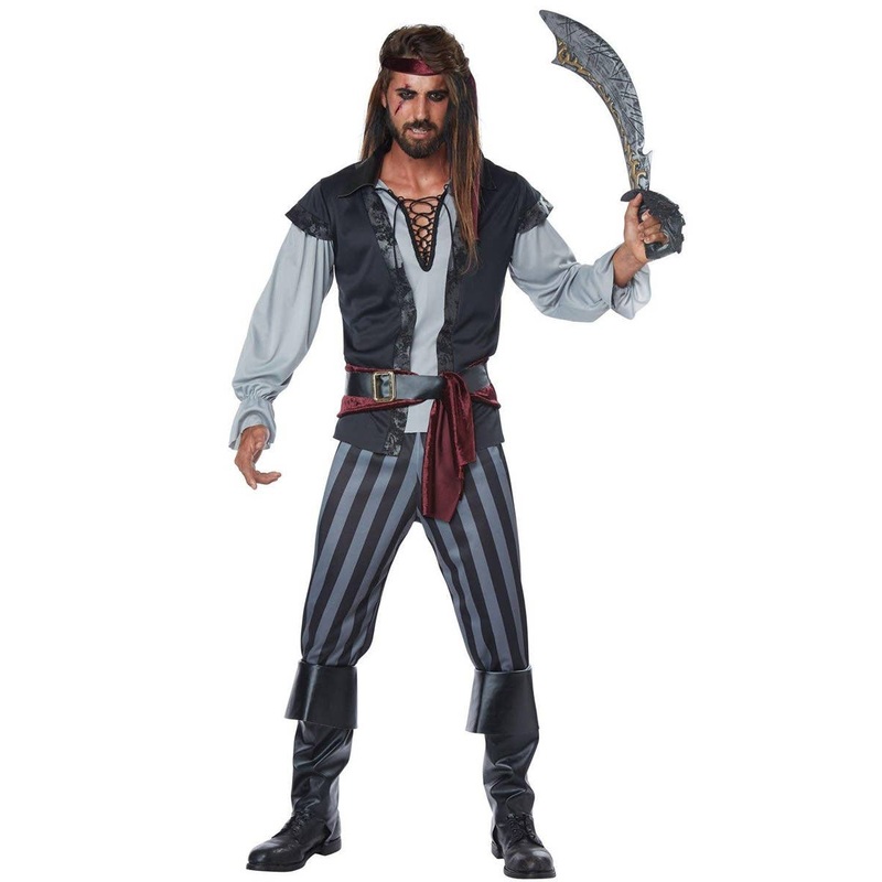 Scallywag Mens Pirate Captain Dress Up Costume