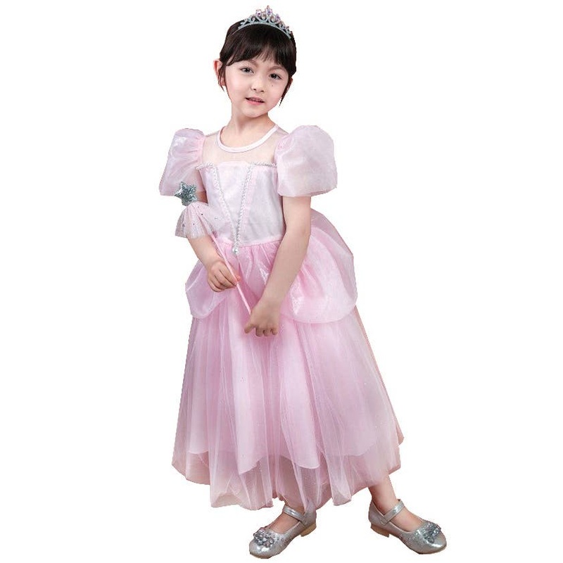 Shimmery Pink Princess Girls Fancy Dress Costume