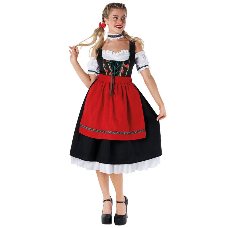 Traditional Black and Red Womens Oktoberfest Costume