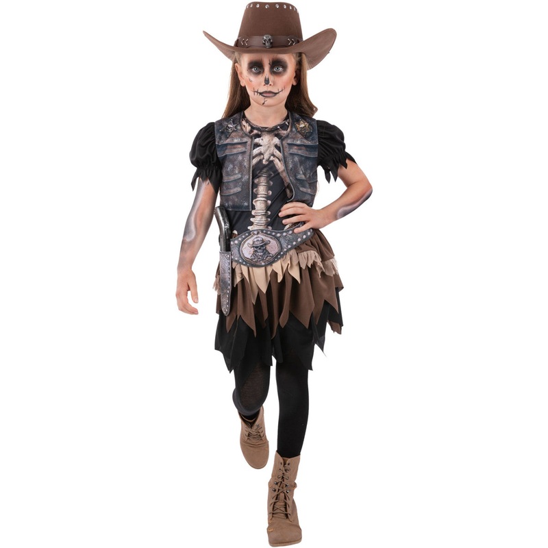 Wild West Girls Skeleton Cowgirl Halloween Costume