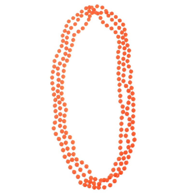 1980s Neon Orange Beaded 3 Piece Costume Necklace Set