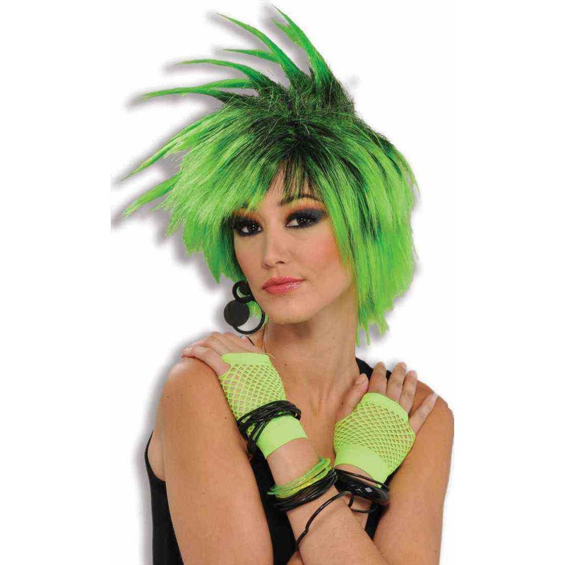 80s To The Maxx Neon Green Fishnet Gloves