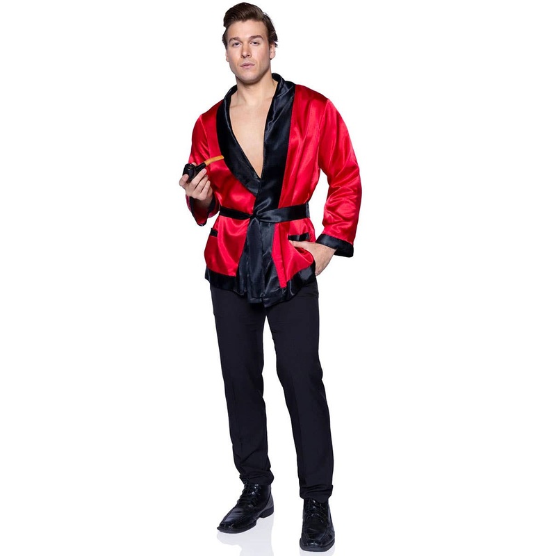 Bachelor Mens Red Smoking Costume Jacket