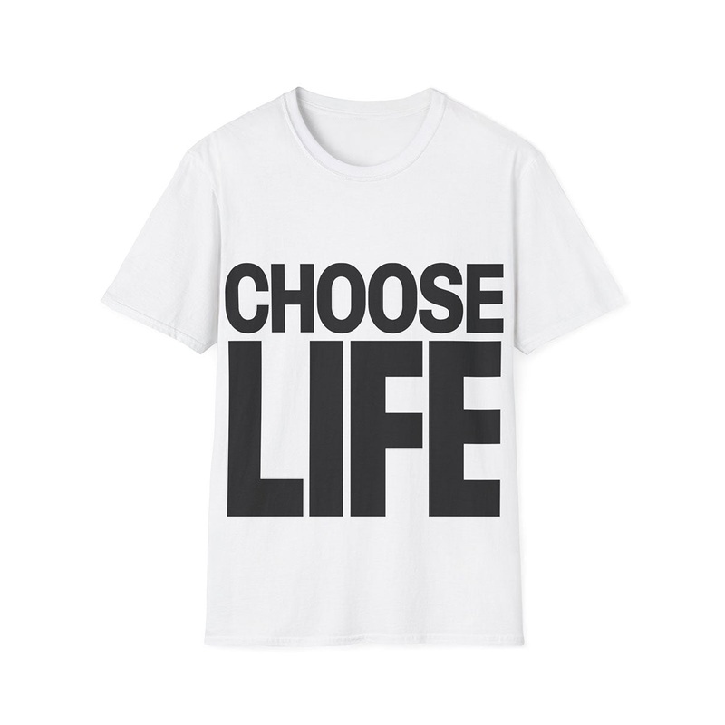 Choose Life White Plus Size 80s Costume Shirt