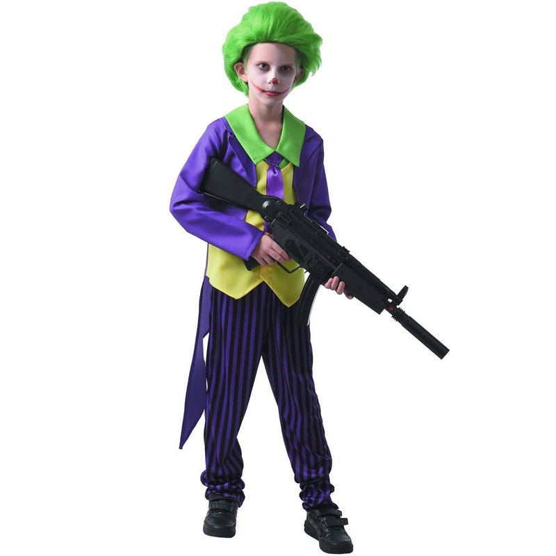 Comic Book Villain Clown Boys Fancy Dress Costume