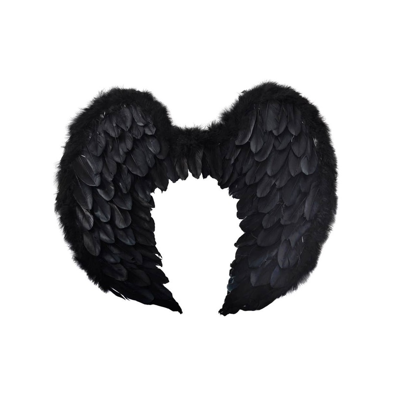 Curved Black Feather Dark Angel Costume Wings