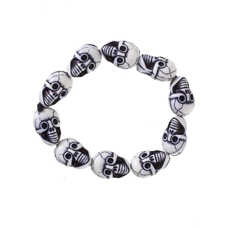 Day of the Dead Black and White Skulls Costume Bracelet