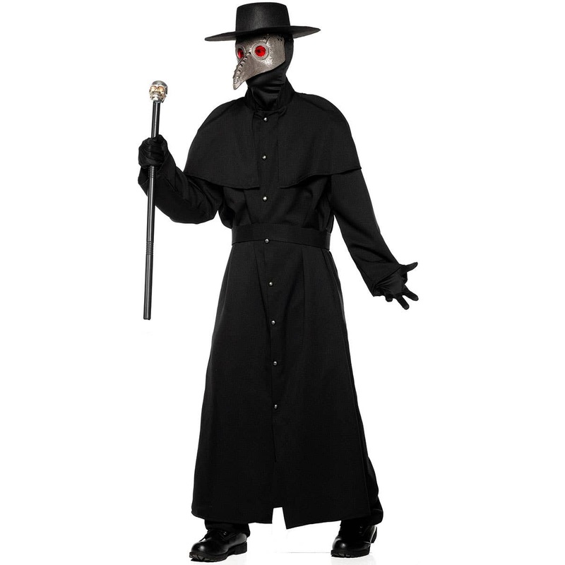 Deluxe Black Plague Doctor Mens Halloween Costume