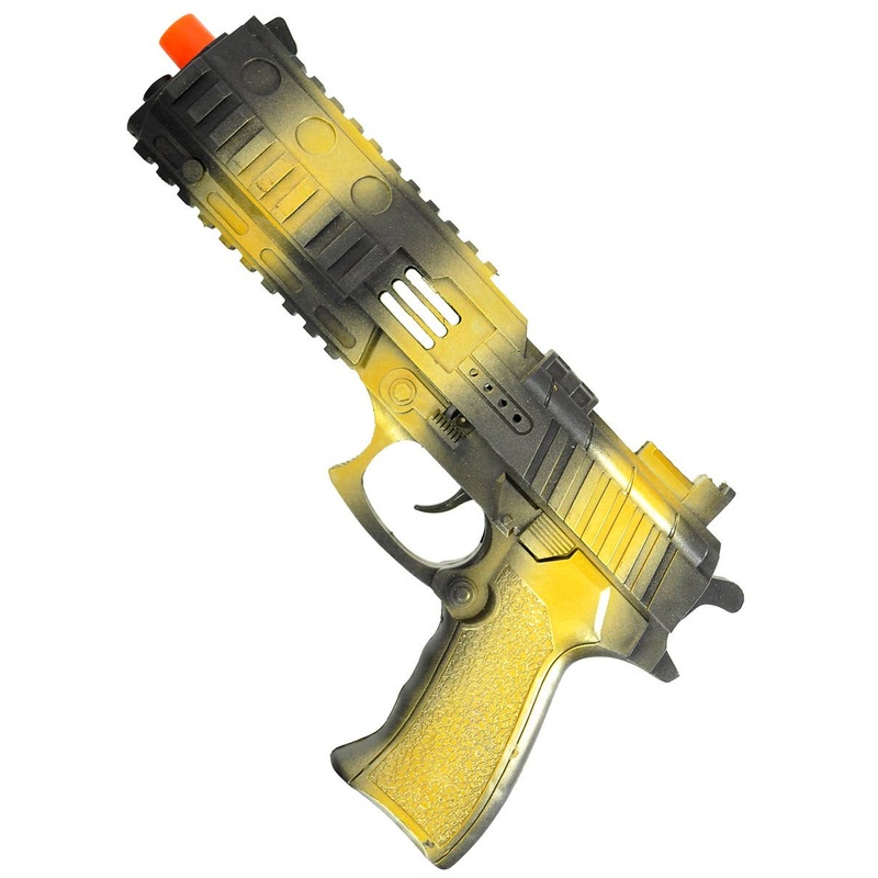 Fake Black and Gold Gun Costume Weapon