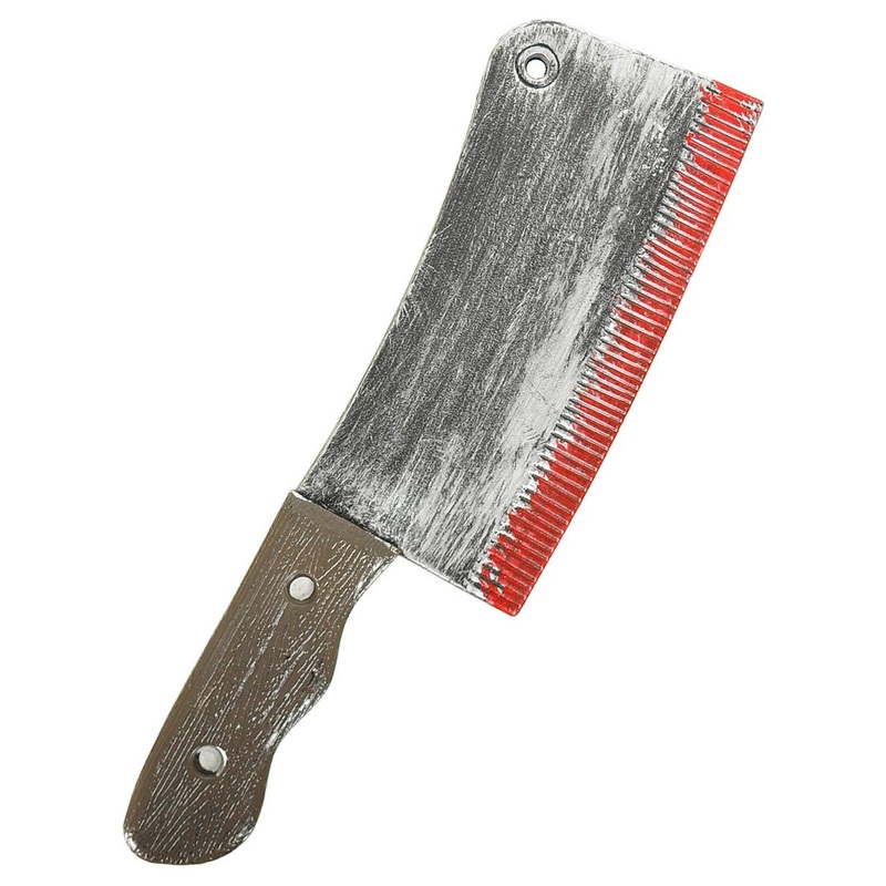 Fake Bloody 29cm Cleaver Knife Halloween Costume Weapon