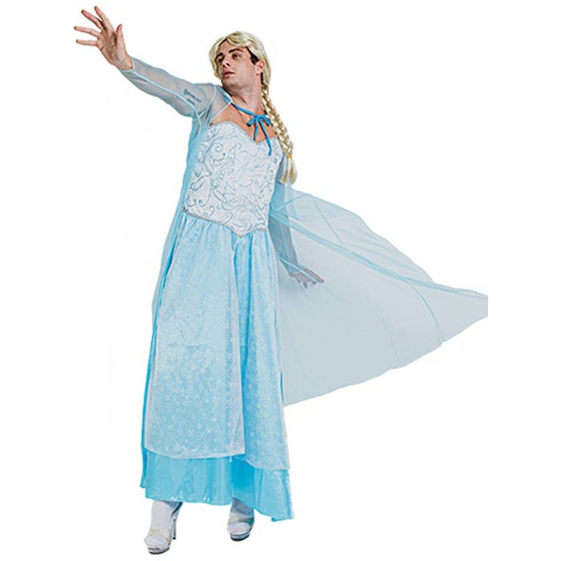 Funny Ice Princess Mens Elsa Fairytale Costume
