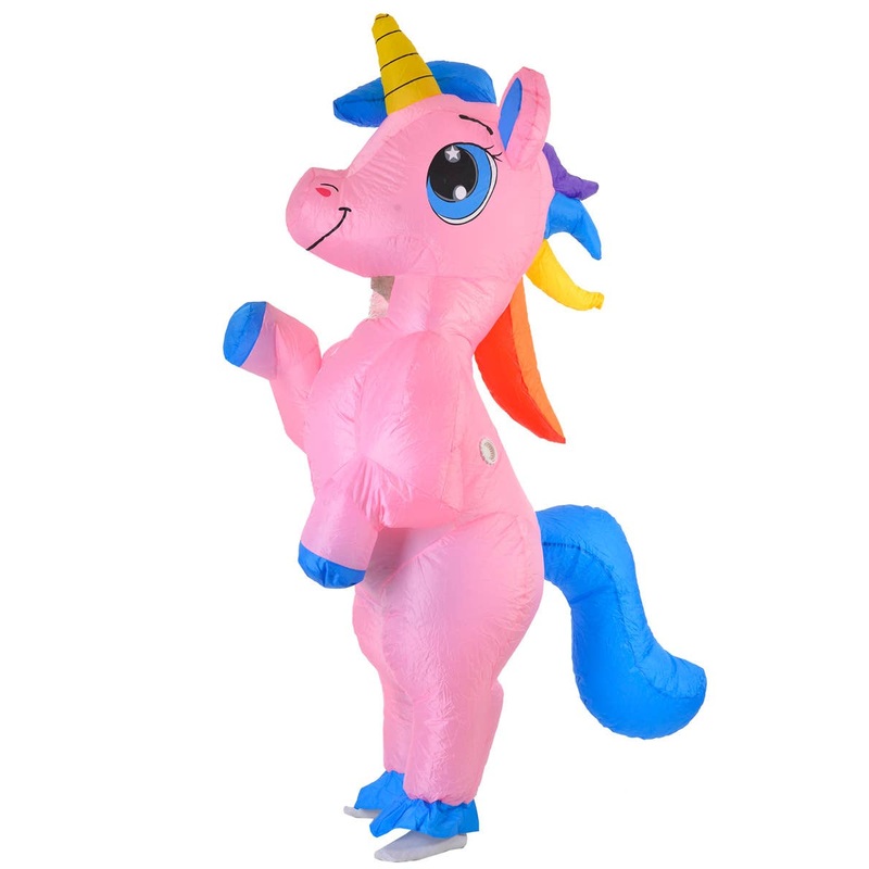 Inflatable Pink Unicorn Adults Fancy Dress Costume
