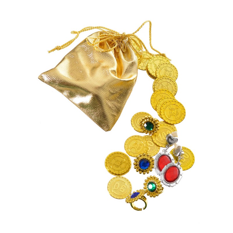 Jewels and Coins Gold Pouch Costume Accessory
