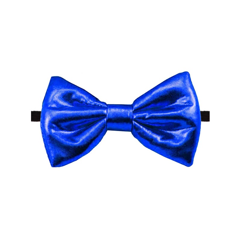 Metallic Blue Bow Tie Costume Accessory
