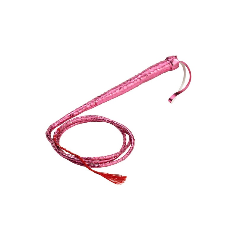 Metallic Pink Vinyl Adults Costume Whip