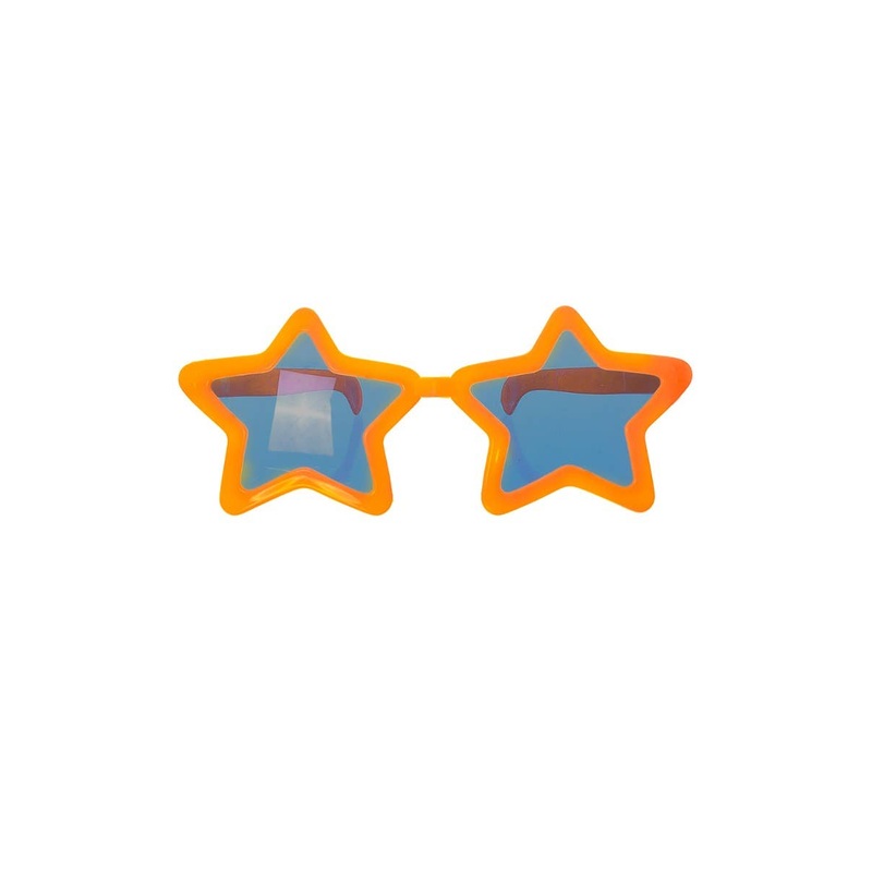 Oversized Novelty Orange Star Sunglasses Costume Accessory