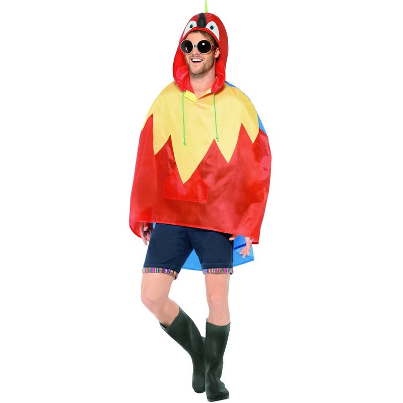 Parrot Mens Party Animal Costume Poncho