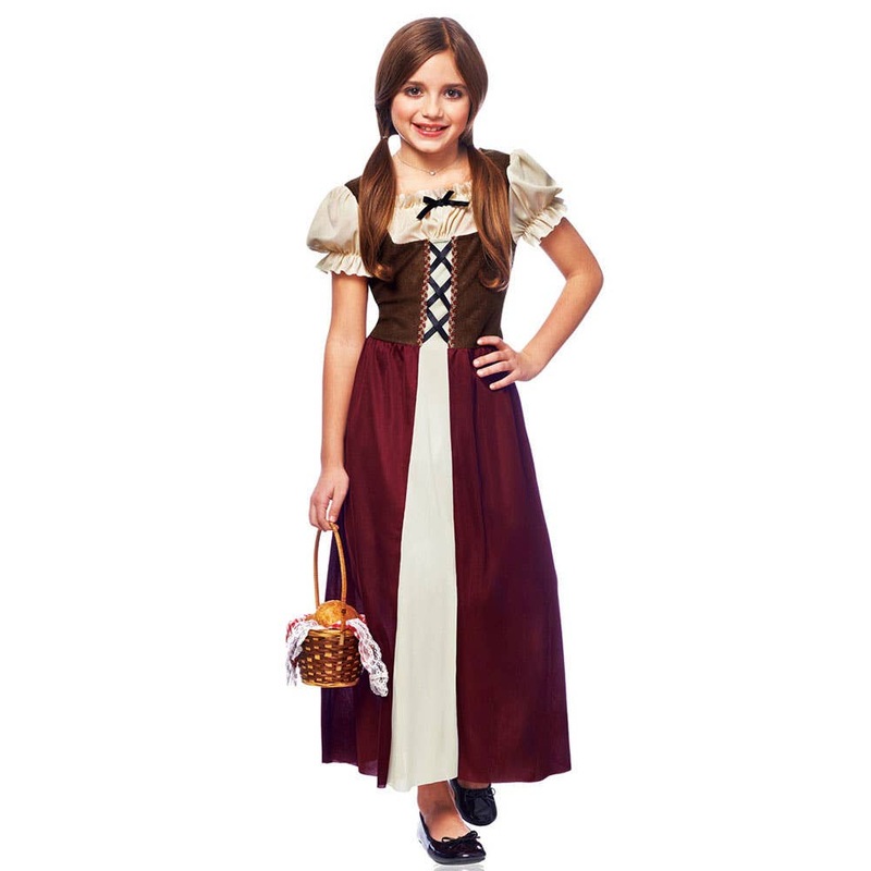 Peasant Girl Kids Fancy Dress Costume