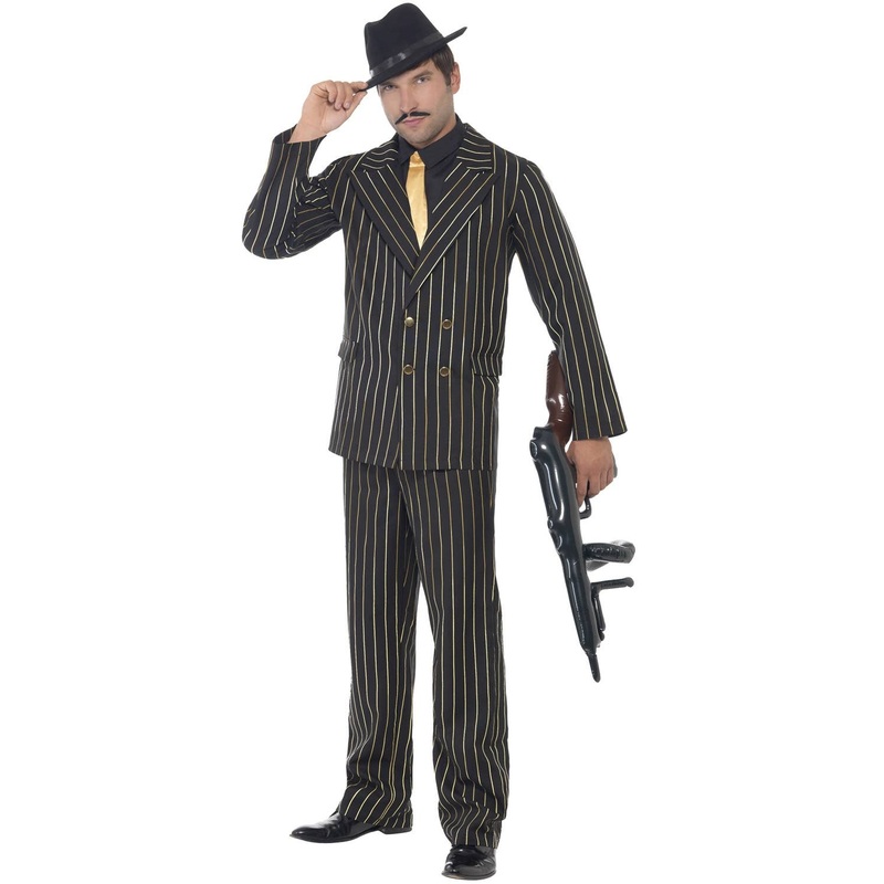 Razzle Mens 1920s Pinstripe Gangster Costume