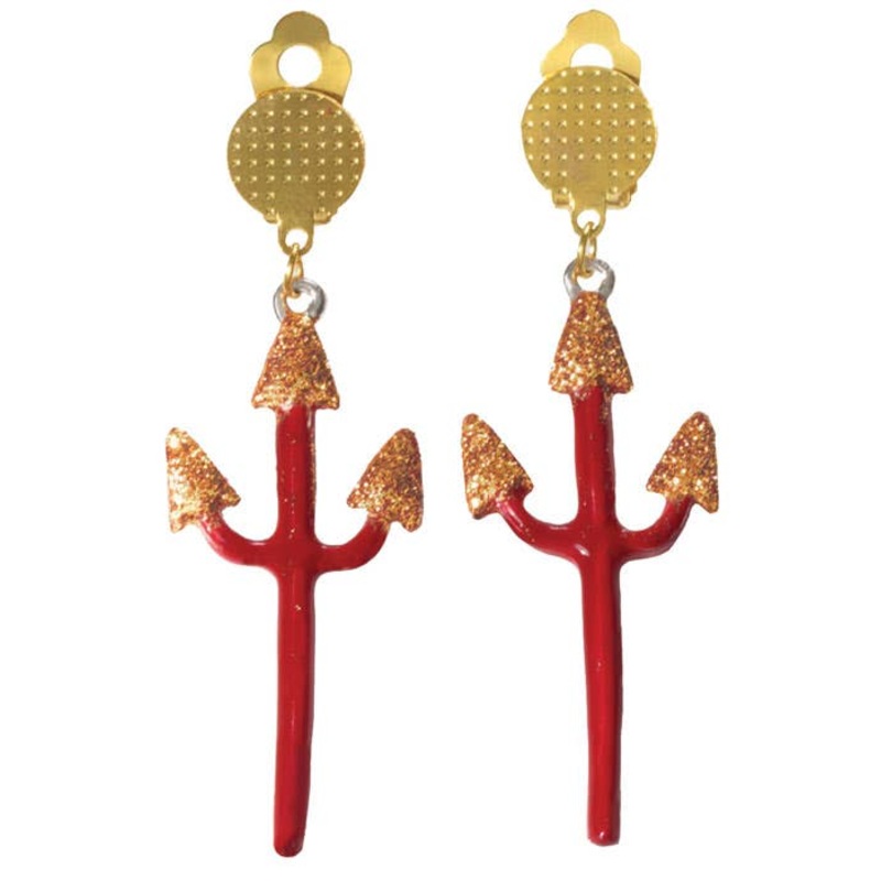 Sexy Devil Red Pitchfork Earrings