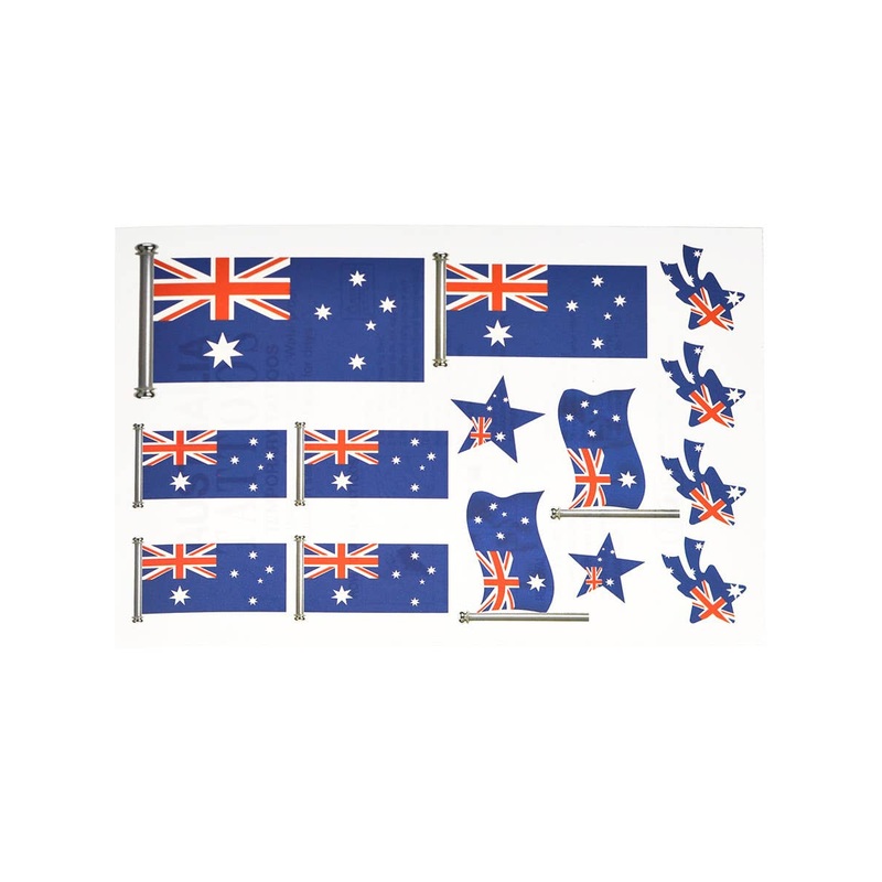Sheet of Australian Flag Temporary Aussie Tattoos