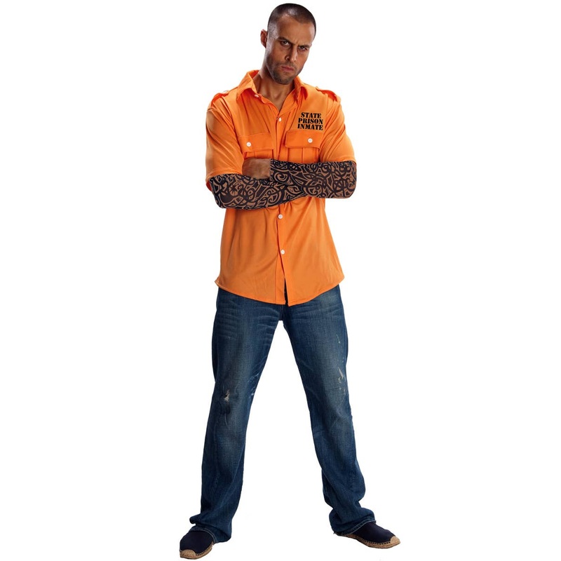 State Prison Inmate Mens Fancy Dress Costume