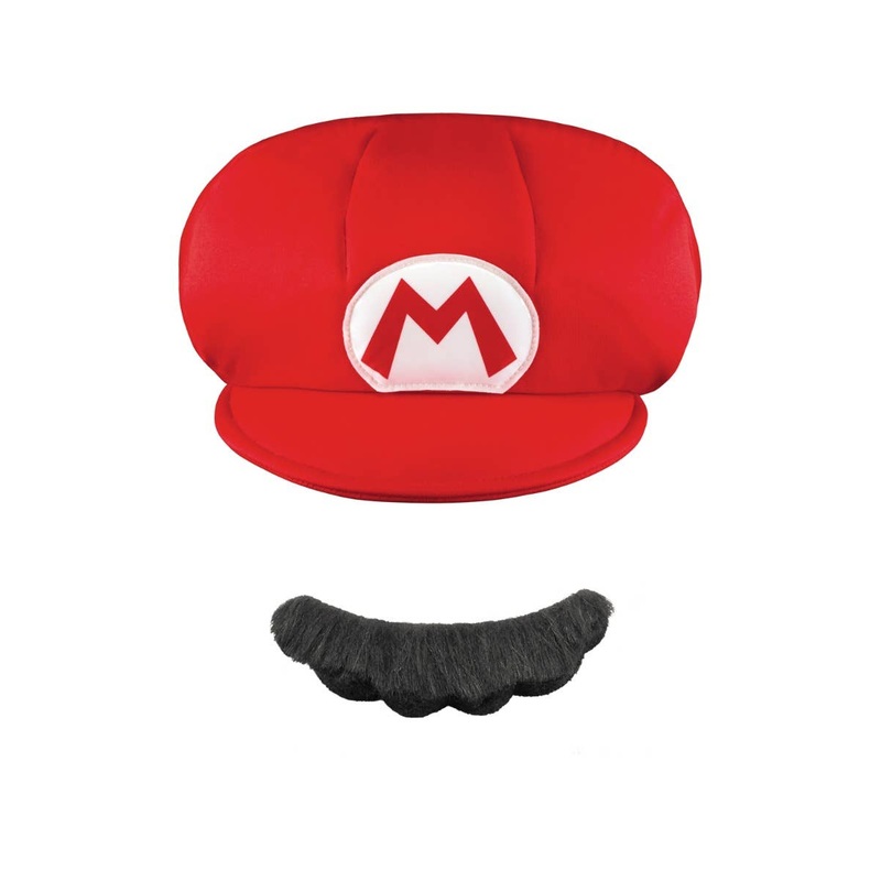 Super Mario Kids Hat and Moustache Accessory Kit