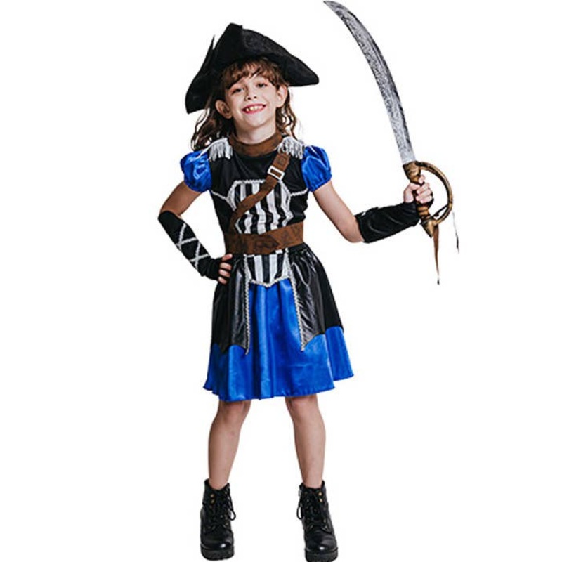 Swashbuckling Blue Pirate Girls Dress Up Costume