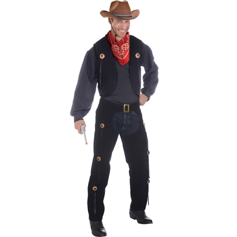 Wild West Cowboy Mens Vest and Chaps Plus Size Costume
