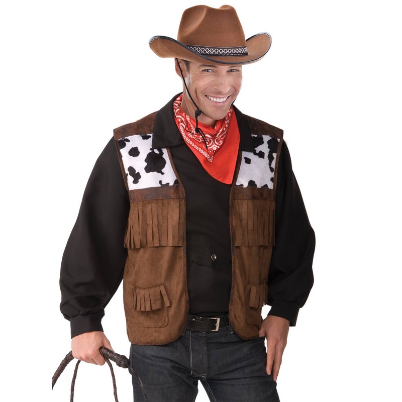 Wild West Mens Plus Size Cowboy Costume Vest