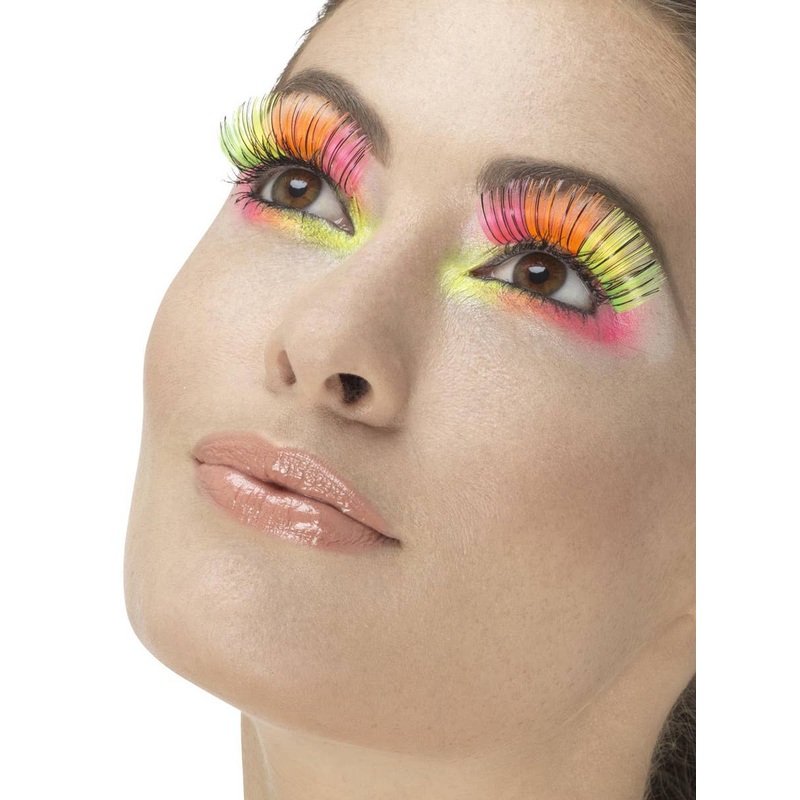 1980s Rainbow Stripe Extra Long False Eyelashes