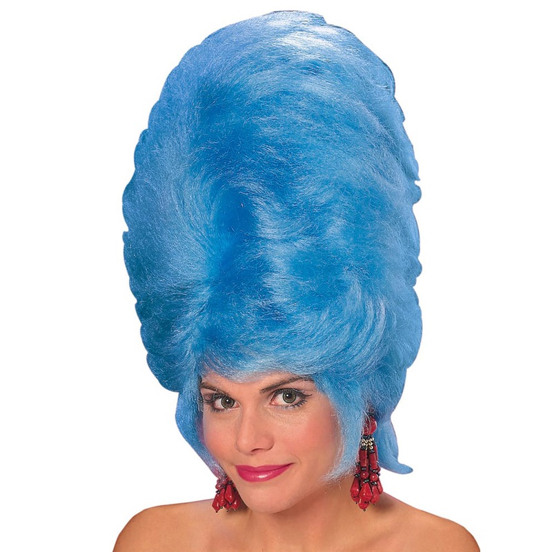 60s Womens Tall Blue Beehive Costume Wig