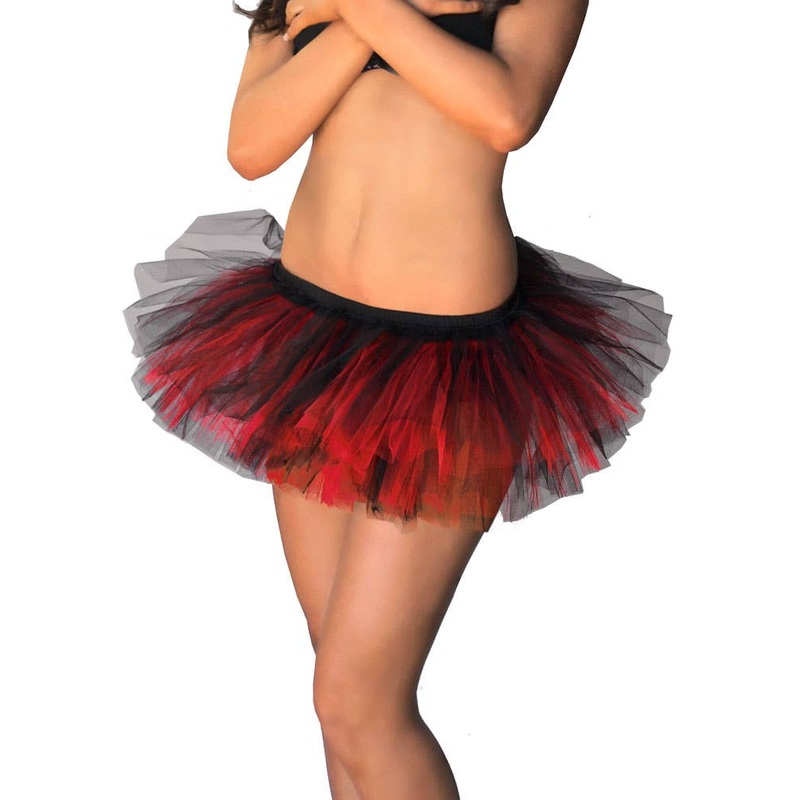 Adorable Fluffy Tutu Skirt in Red and Black