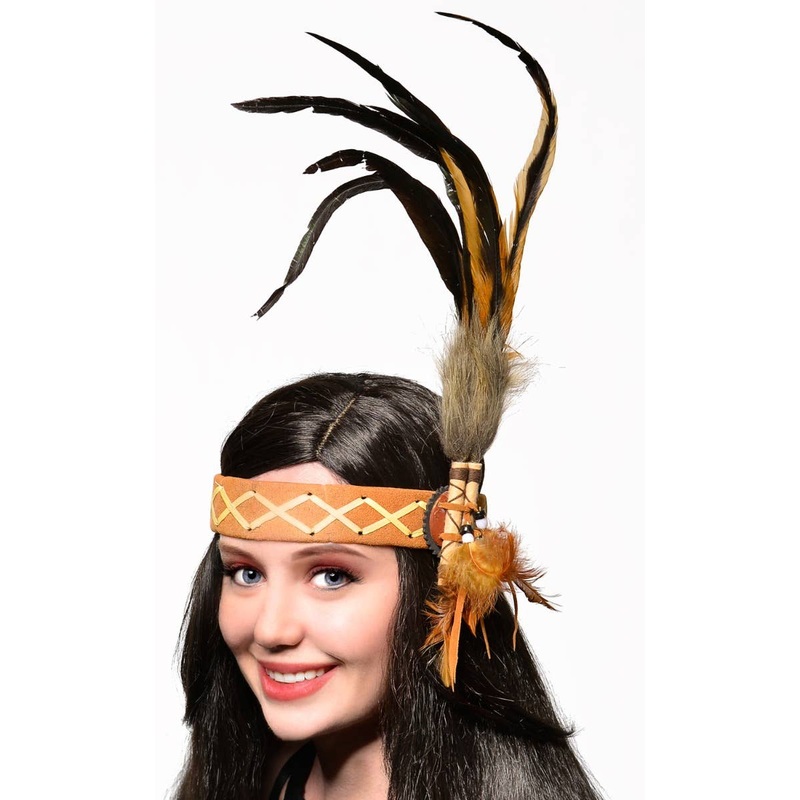 American Indian Deluxe Tan and Brown Headband Costume Accessory