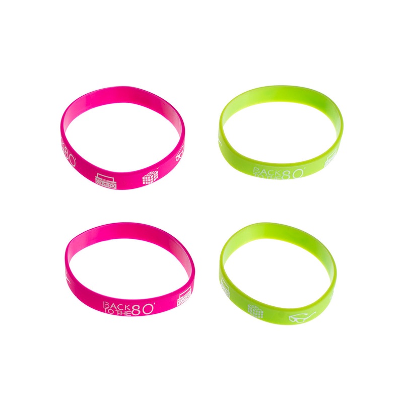 Back To The 80s Pink And Green Costume Wristbands