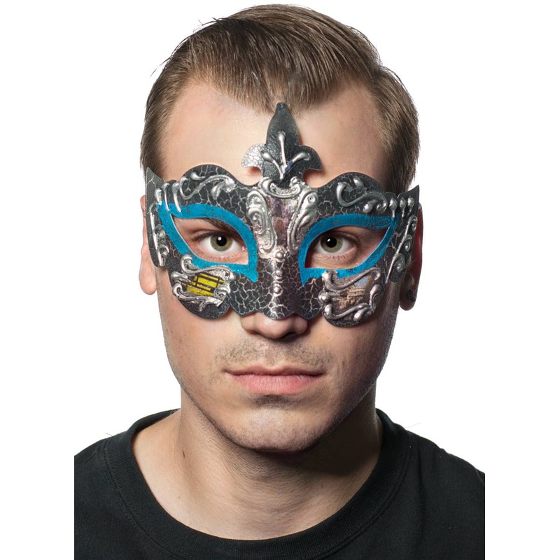 Baroque Mens Teal Masquerade Mask