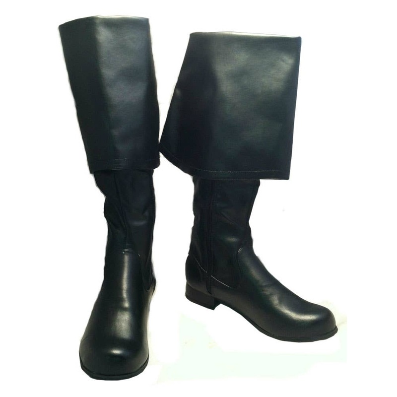 Buccaneer Pirate Mens Black Costume Boots
