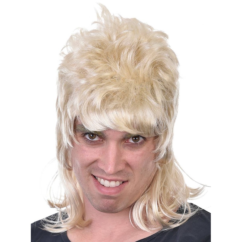 Dazza Mens Blonde Bogan Mullet Costume Wig