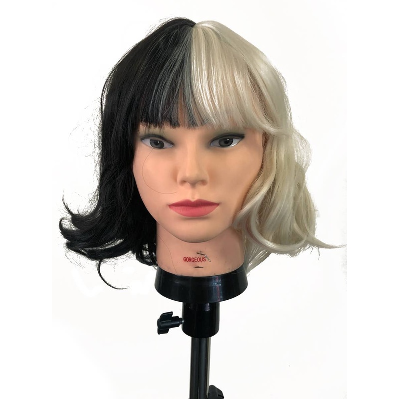 Deluxe Black and White Cruella Womens Costume Wig