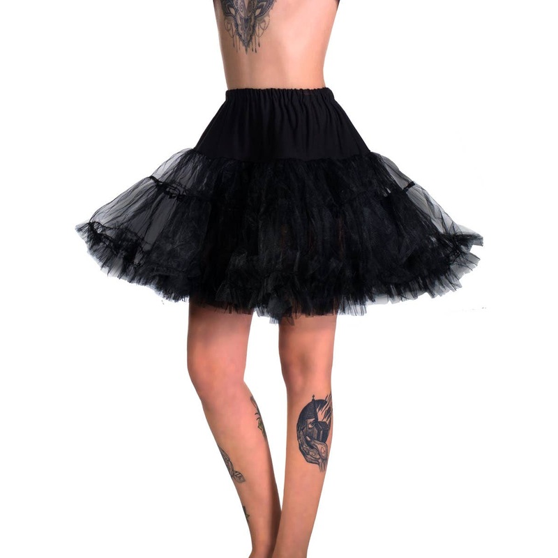 Fluffy Black Thigh Length Costume Petticoat