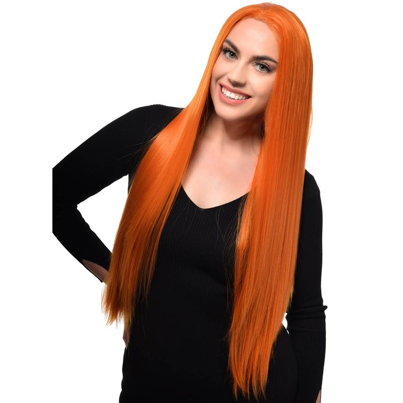 Ginger Orange Extra Long Straight Lace Front Fashion Wig