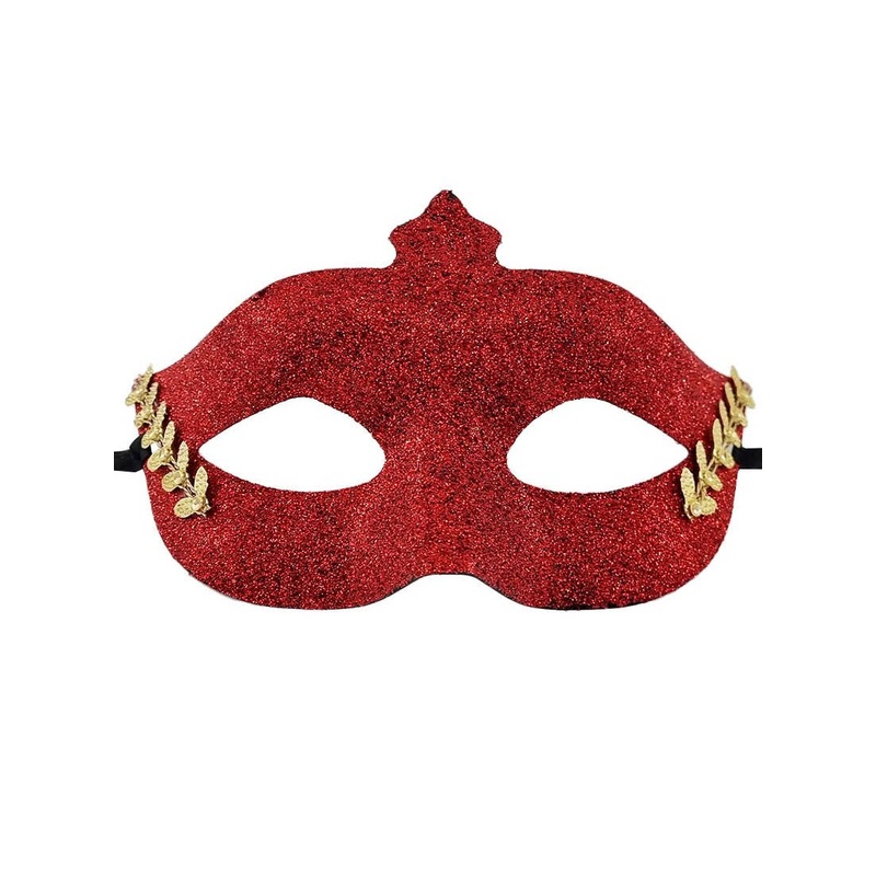 Glittery Red and Gold Masquerade Mask